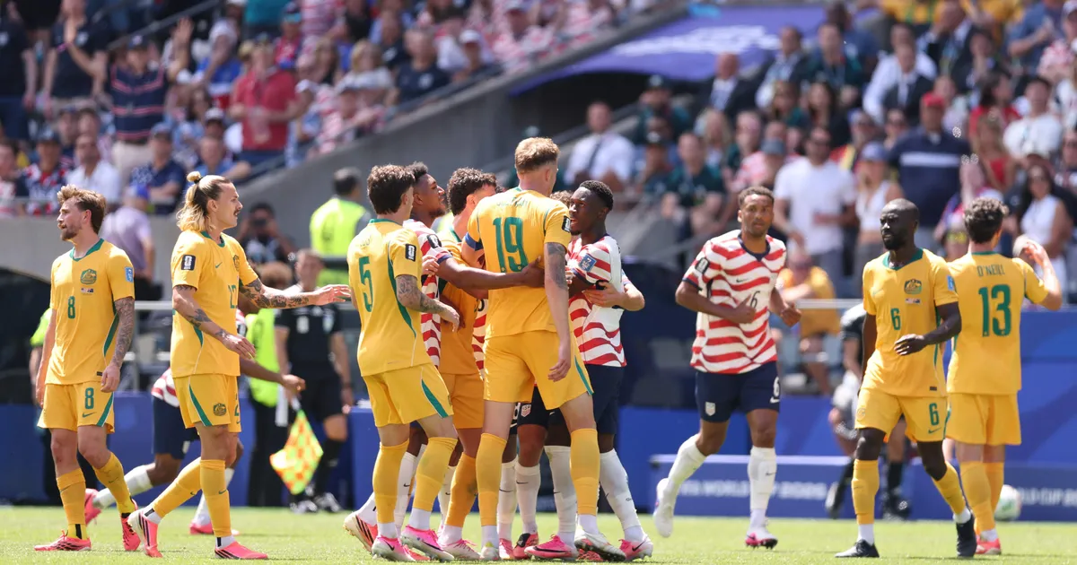 SEATTLE, WASHINGTON - JUNE 19: Players argue the FIFA World Cup 2026 Group C match between Scotland and Morocco at Boston Stadium on June 19, 2026 in Foxborough, Massachusetts. Fran Santiago/Getty Images/AFP (Photo by Fran Santiago / GETTY IMAGES NORTH AMERICA / Getty Images via AFP)