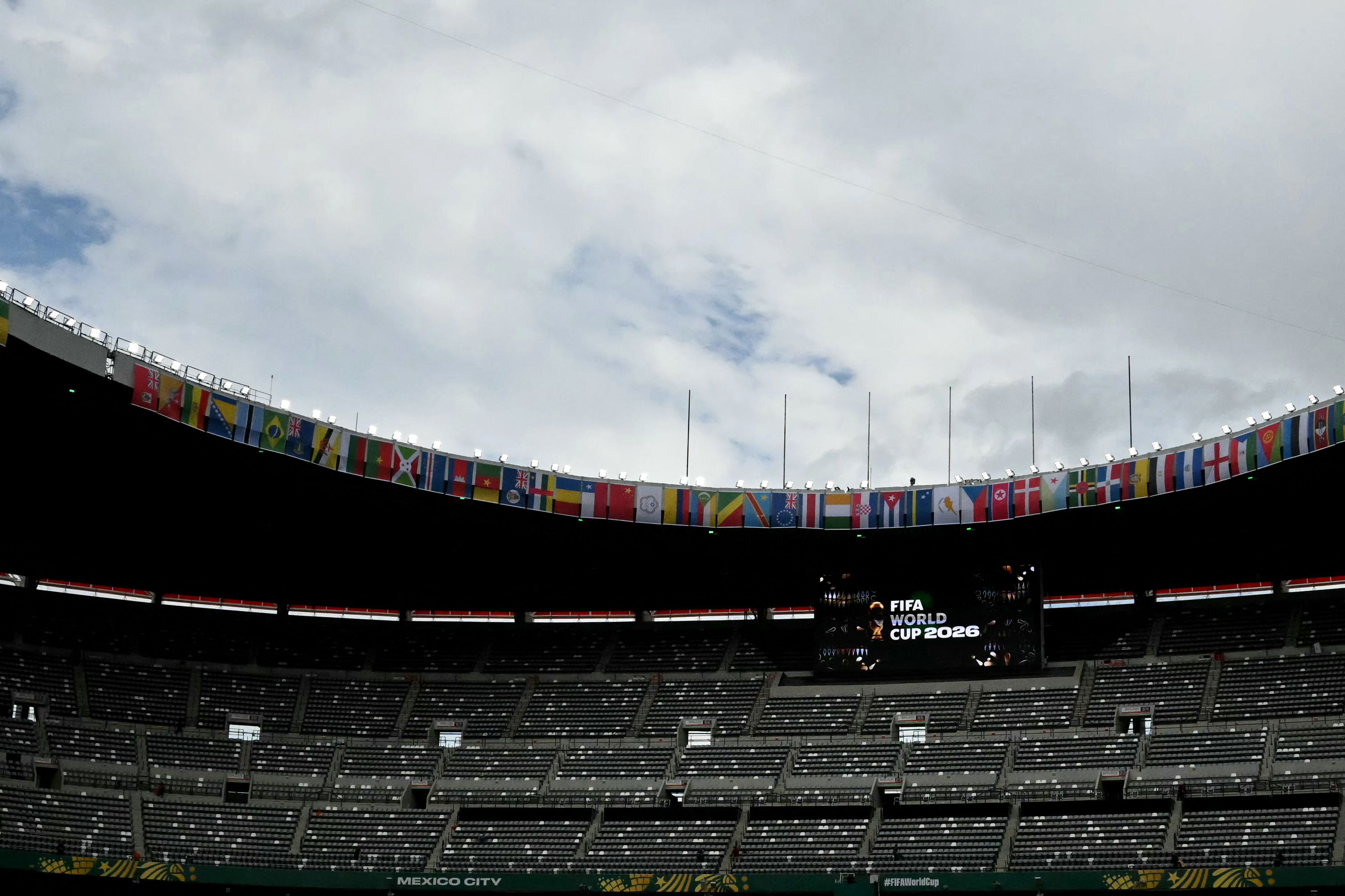 A view of empty stands at the Mexico City Stadium in Mexico City on June 16, 2026. (Photo by CARL DE SOUZA / AFP)