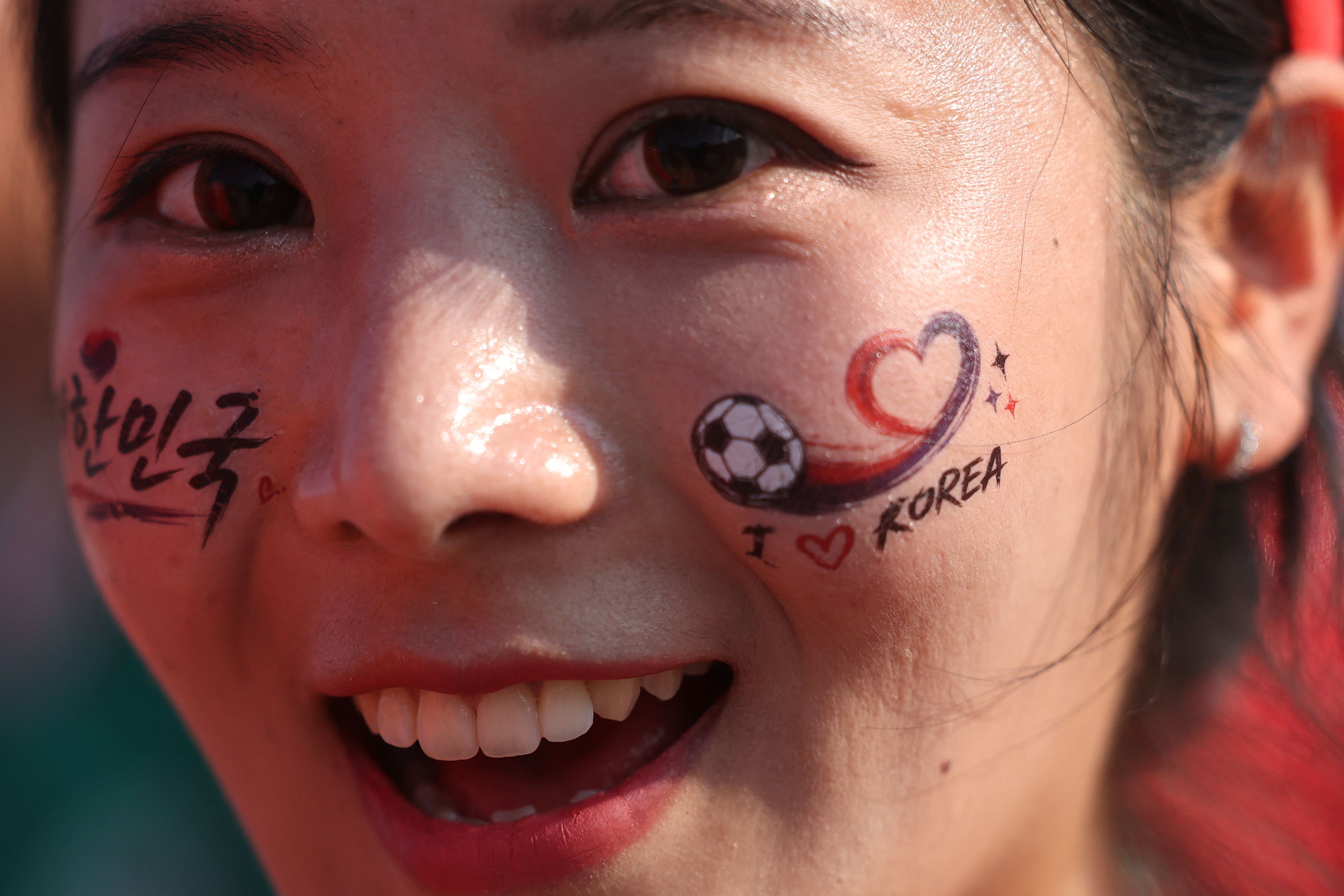 A South Korean fan arrives to watch the 2026 World Cup Group A football match between South Africa and South Korea at the Monterrey Stadium in Guadalupe, Mexico, on June 24, 2026.  (Photo by Julio Cesar AGUILAR / AFP)