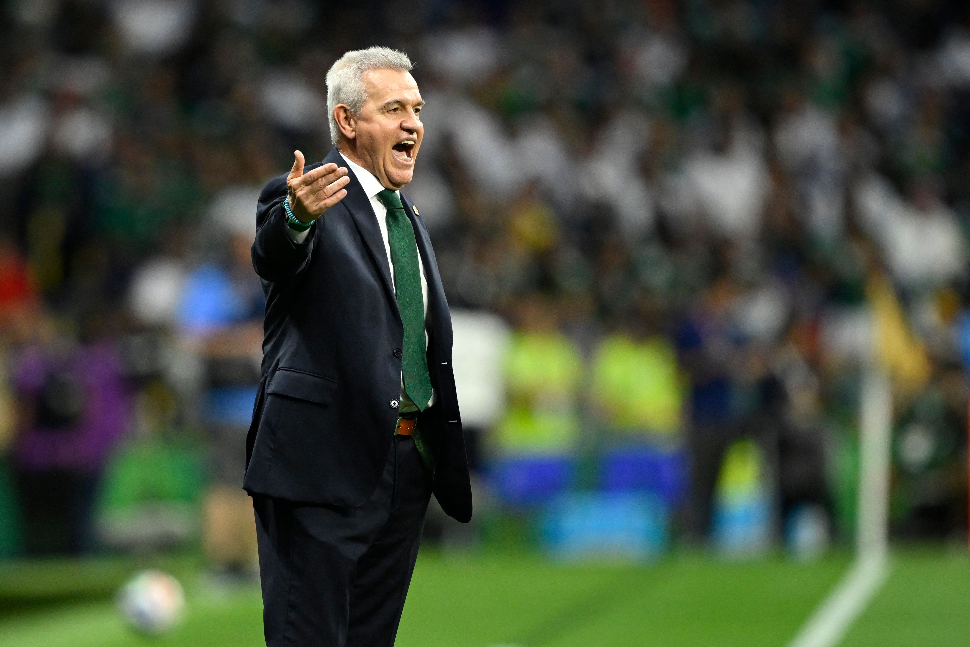 Mexico's head coach Javier Aguirre gestures on the touchline during the 2026 World Cup Group A football match between the Czech Republic and Mexico at the Mexico City Stadium in Mexico City on June 24, 2026.  (Photo by Alfredo ESTRELLA / AFP)