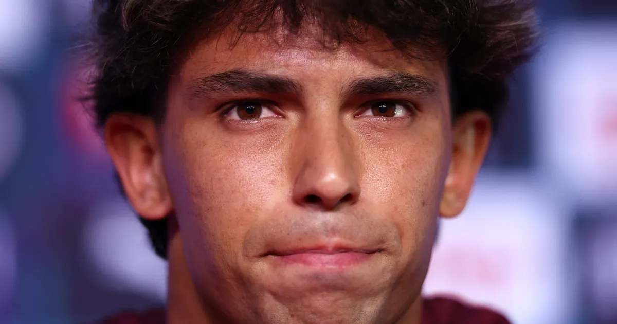 Portugal's forward Joao Felix gives a press conference ahead of the team's 2026 World Cup football tournament round of 32 match against Croatia at Gardens North County District Park in Palm Beach Gardens on June 29, 2026. (Photo by PATRICIA DE MELO MOREIRA / AFP)