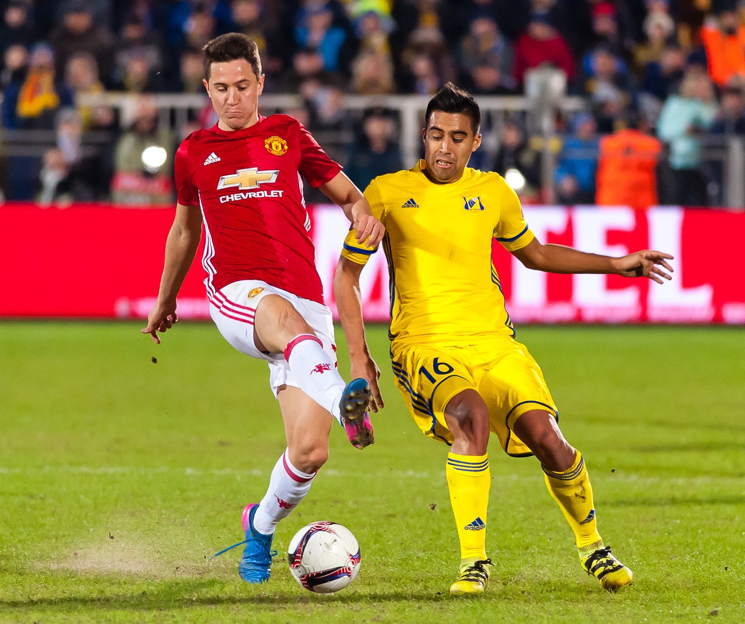 Manchester United footballer Ander Herrera in 2017 UEFA Europa league match in Rostov, Russia.