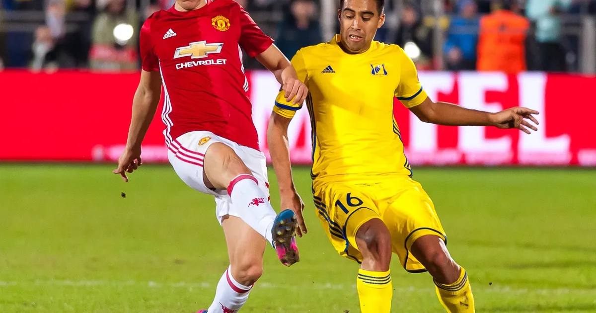 Manchester United footballer Ander Herrera in 2017 UEFA Europa league match in Rostov, Russia.