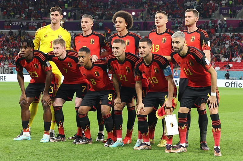 Starting line-up for Belgium in 2022 FIFA World Cup match vs Canada.