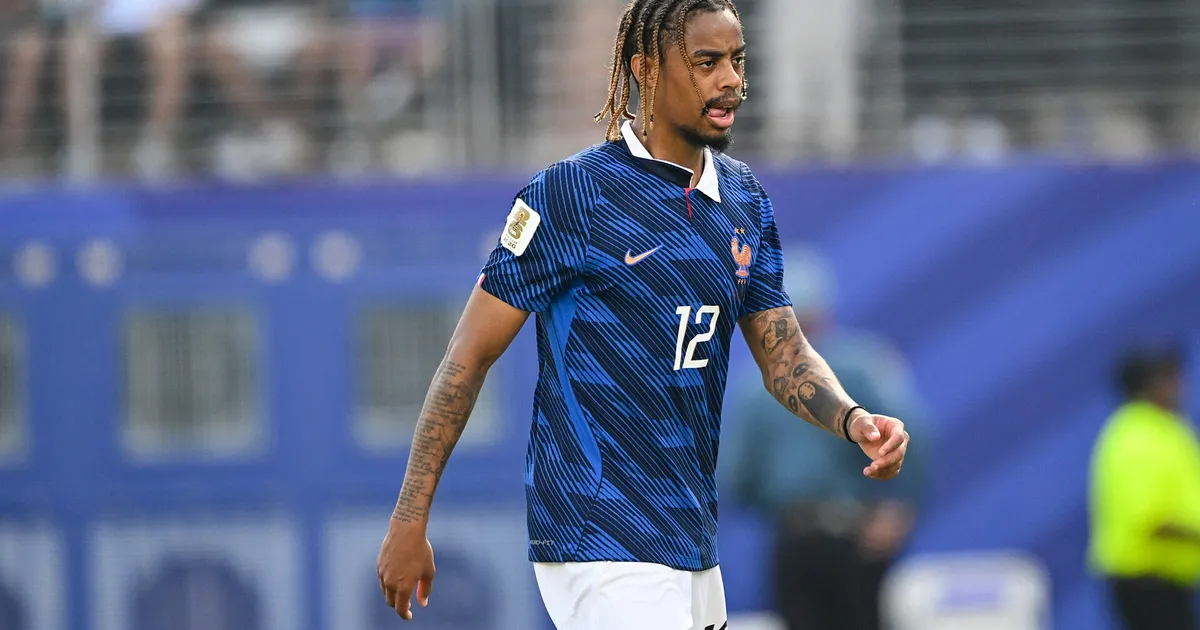 EAST RUTHERFORD, UNITED STATES - June 30: Bradley Barcola #12 of France ahead of the FIFA World Cup 2026 round of 32 match between France and Sweden on June 30, 2026 MetLife Stadium, East Rutherford, New Jersey