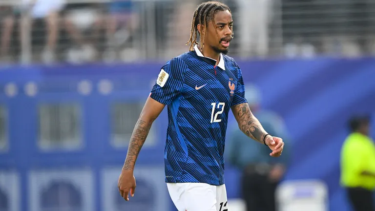 EAST RUTHERFORD, UNITED STATES - June 30: Bradley Barcola #12 of France ahead of the FIFA World Cup 2026 round of 32 match between France and Sweden on June 30, 2026 MetLife Stadium, East Rutherford, New Jersey