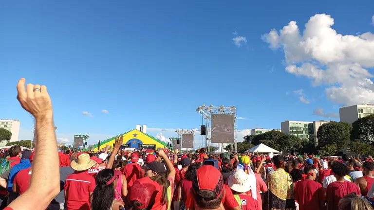 Foto da solenidade de posse de Luiz Inácio Lula da Silva, em Brasília, em 1° de janeiro de 2023.