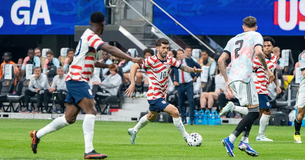 Christian Pulisic during USMNT v Belgium on March 28 2026 at Mercedes-Benz Stadium in Atlanta, Georgia