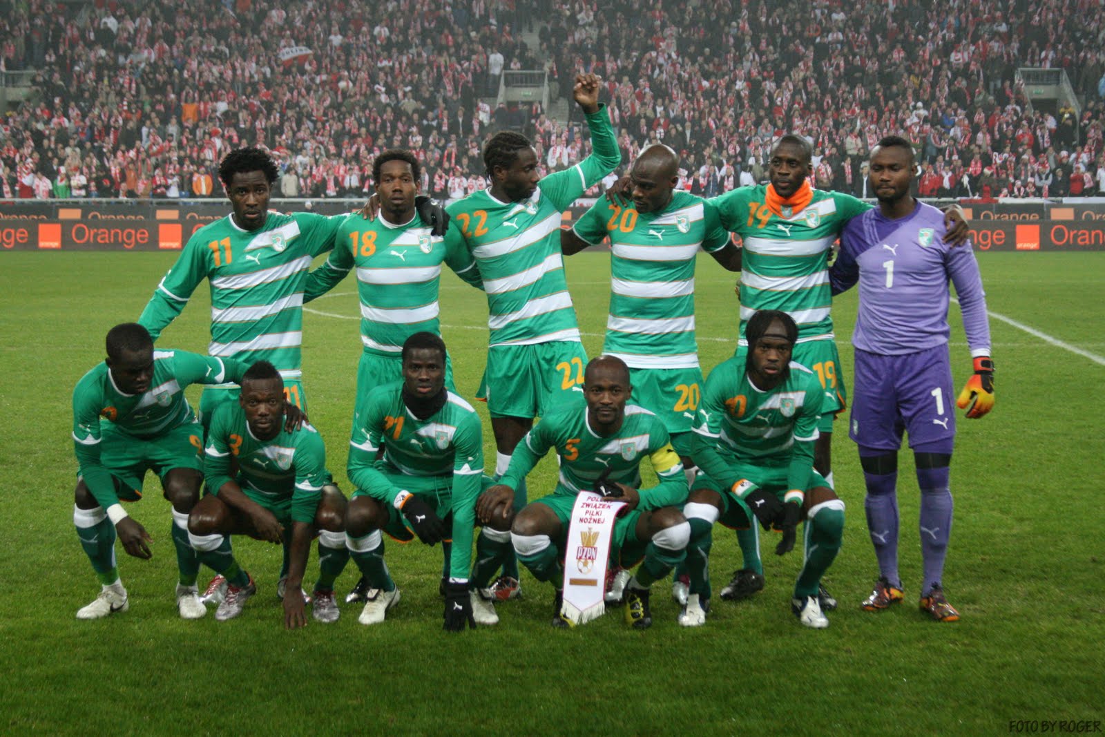Côte d'Ivoire football national team before match against Poland (in Poznań)