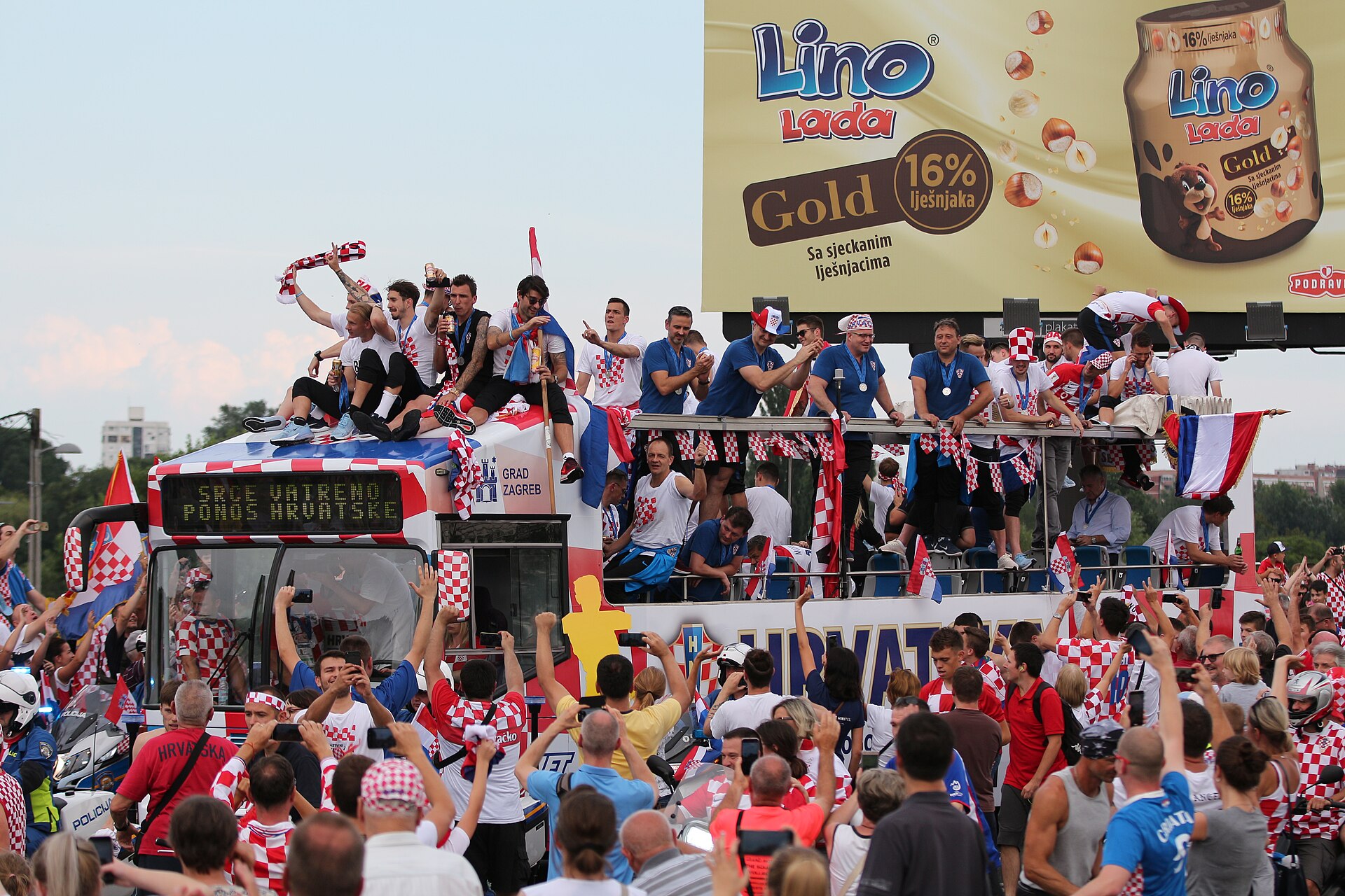 Croatian national football team comes to Zagreb after winning the silver medal in Russia 2018.