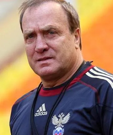 Dick Advocaat coaching with the Russia national football team in 2011.
