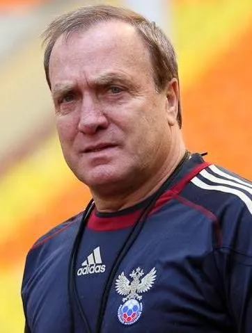 Dick Advocaat coaching with the Russia national football team in 2011.