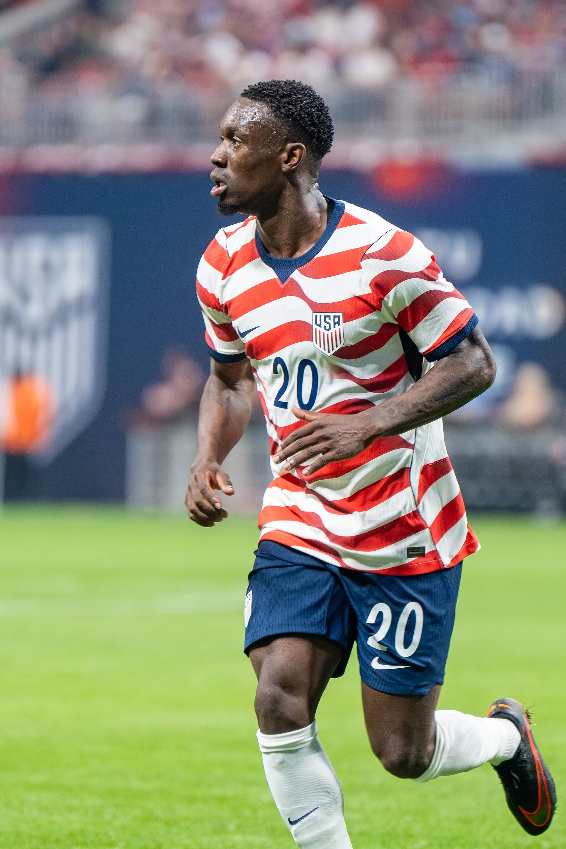 Folarin Balogun during USMNT v Belgium on March 28 2026 at Mercedes-Benz Stadium in Atlanta, Georgia