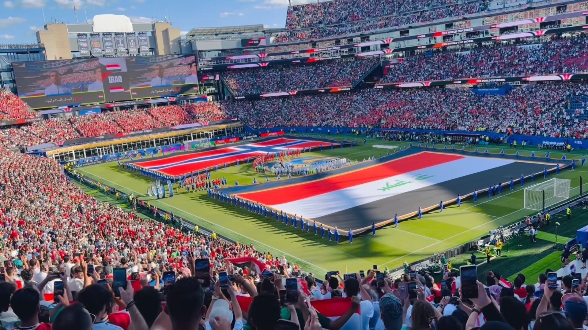 The match between the Iraqi national team and the Norwegian national team in the 2026 FIFA World Cup, at Boston Stadium (Gillette Stadium) in the United States.