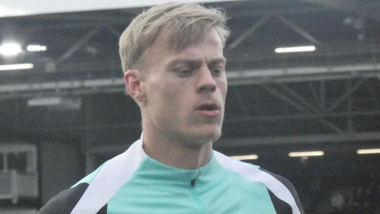 Jan Paul van Hecke training prior to the match between Fulham and Brighton and Hove Albion.