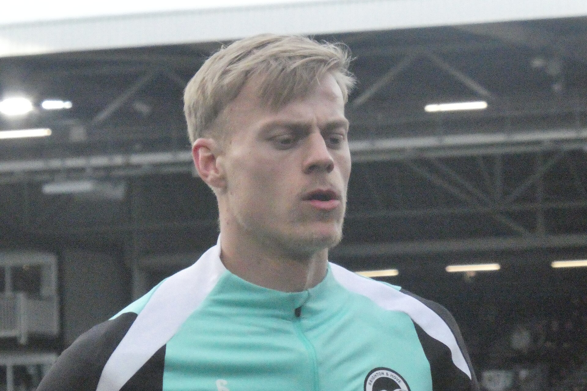 Jan Paul van Hecke training prior to the match between Fulham and Brighton and Hove Albion.