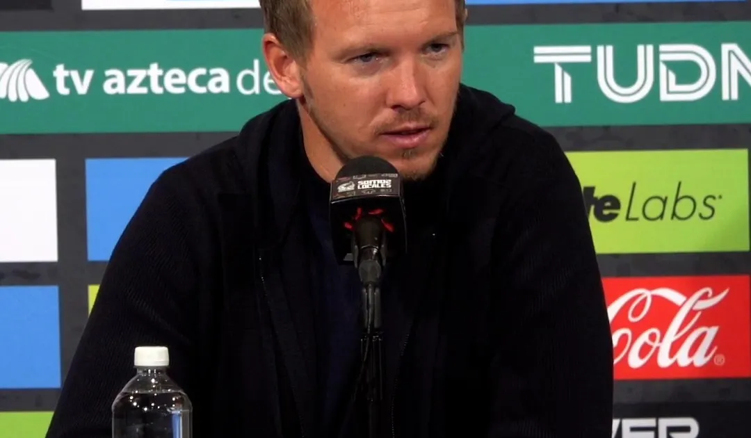 Julian Nagelsmann in his post-match press conference after the German National Team's game against Mexico on October 17, 2023, at Lincoln Financial Field in Philadelphia, PA.