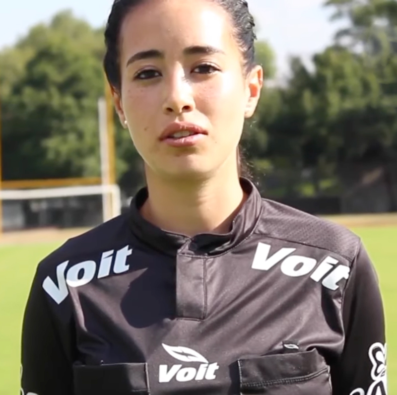 Mexican football referee Katia Itzel García in 2017