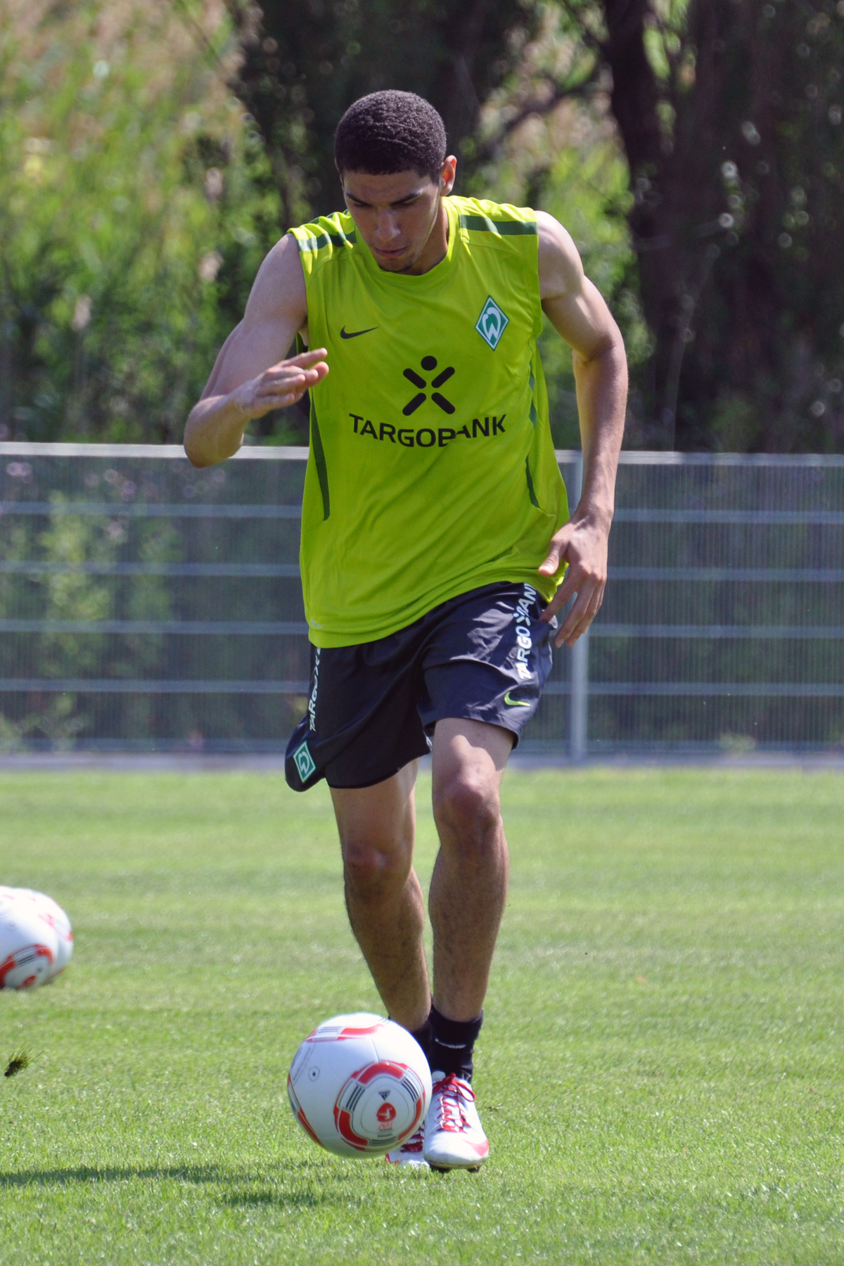 German football player Leon Balogun during training of Werder Bremen.