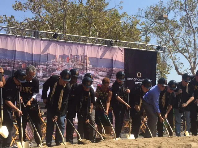 This morning I participated in the groundbreaking of the new home for .@LAFC, which will create 3,000 new jobs!