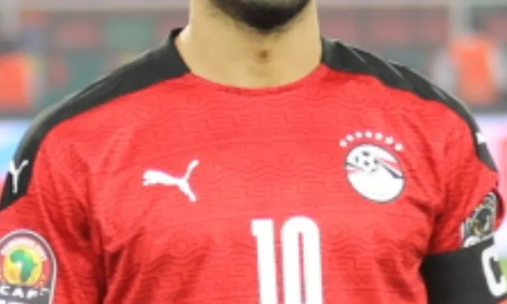 Mohamed Salah with the Egyptian national team at the 2021 Africa Cup of Nations final