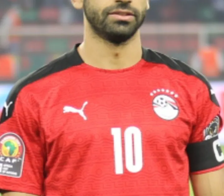 Mohamed Salah with the Egyptian national team at the 2021 Africa Cup of Nations final