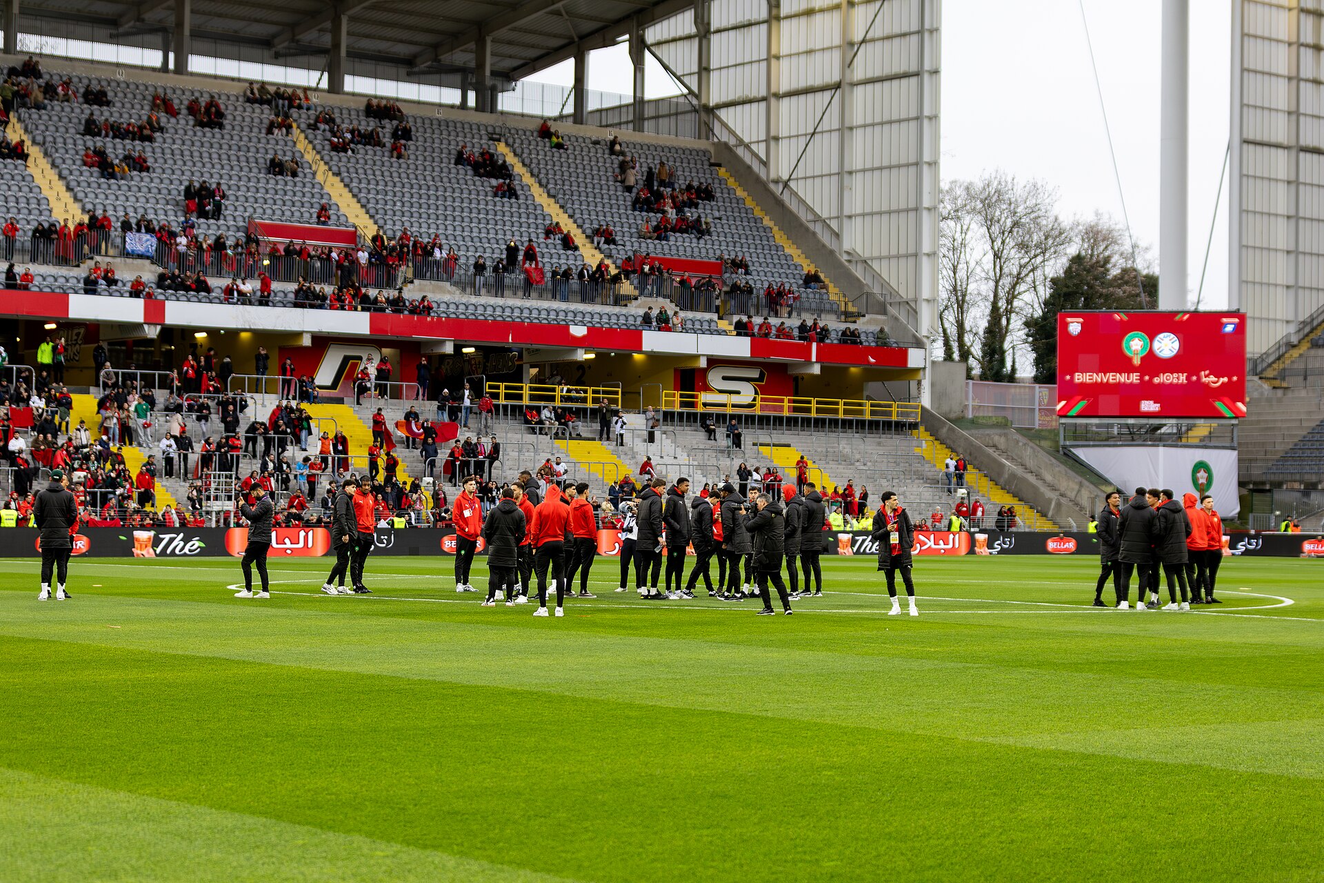 Photo of Morocco players in the friendly match against Paraguay on 31 March 2026 at the Stade Bollaert-Delelis in Lens