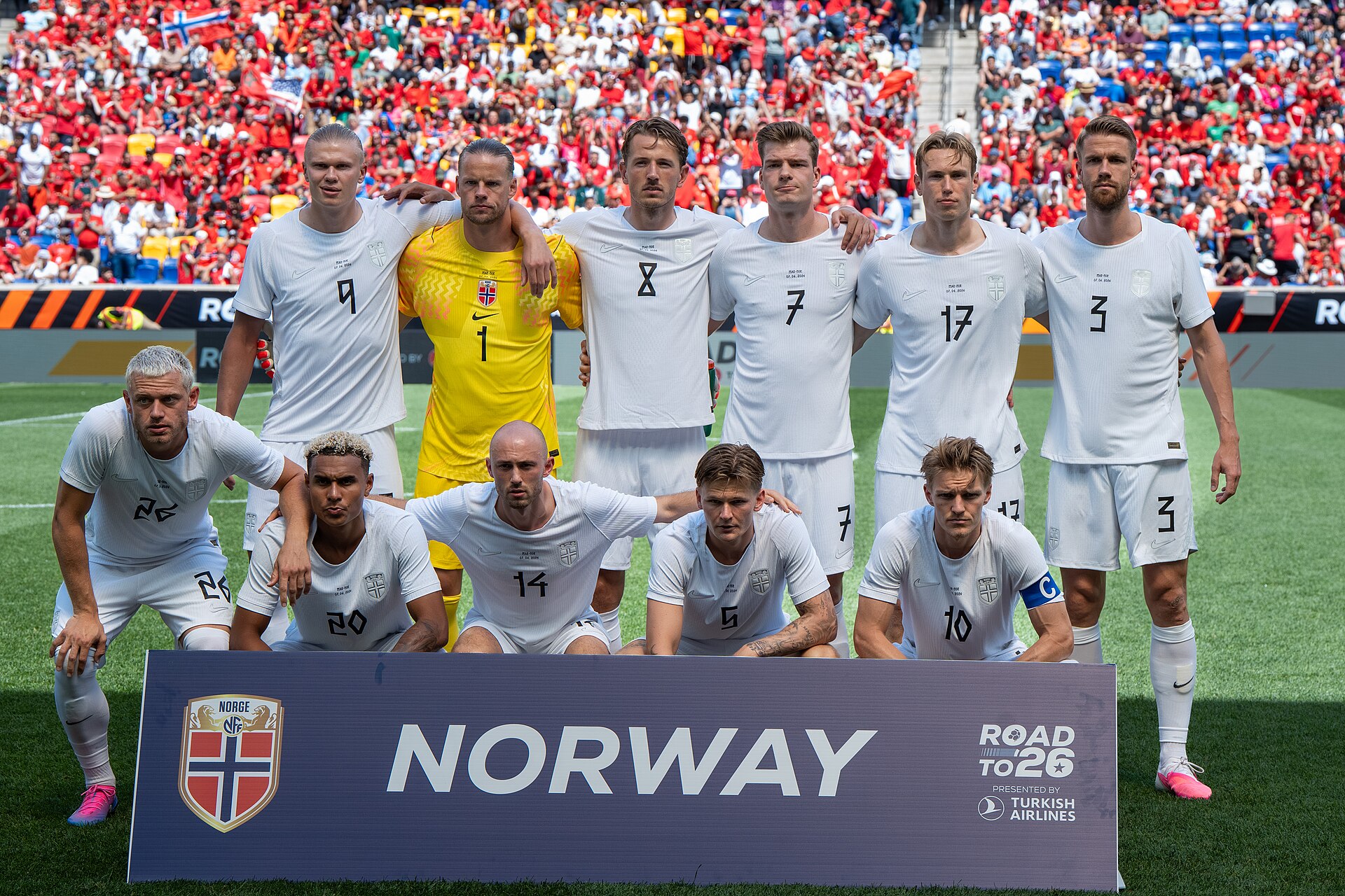 Norway Starting XI during Morocco v Norway 7 June 2026
