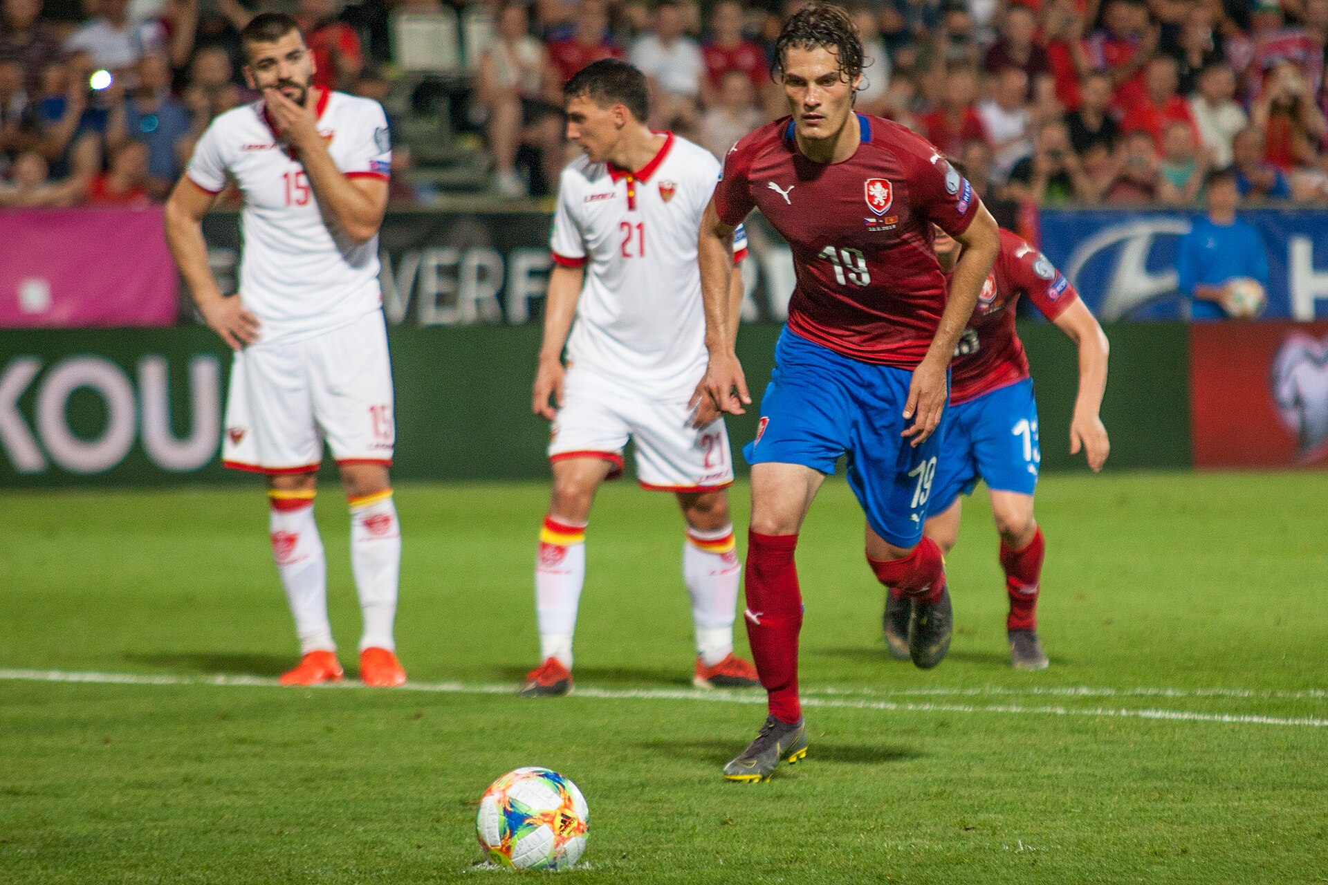 Patrik Schick at EURO 2020 Qualifying Round Czech Republic-Montenegro (10/6/2019, Ander Stadium, Olomouc)