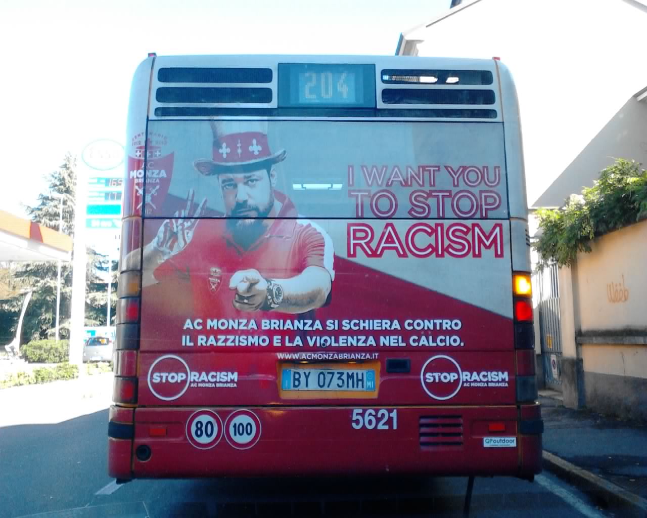 Anthony Armstrong Emery in a spot against racism (MONZA ITALY)