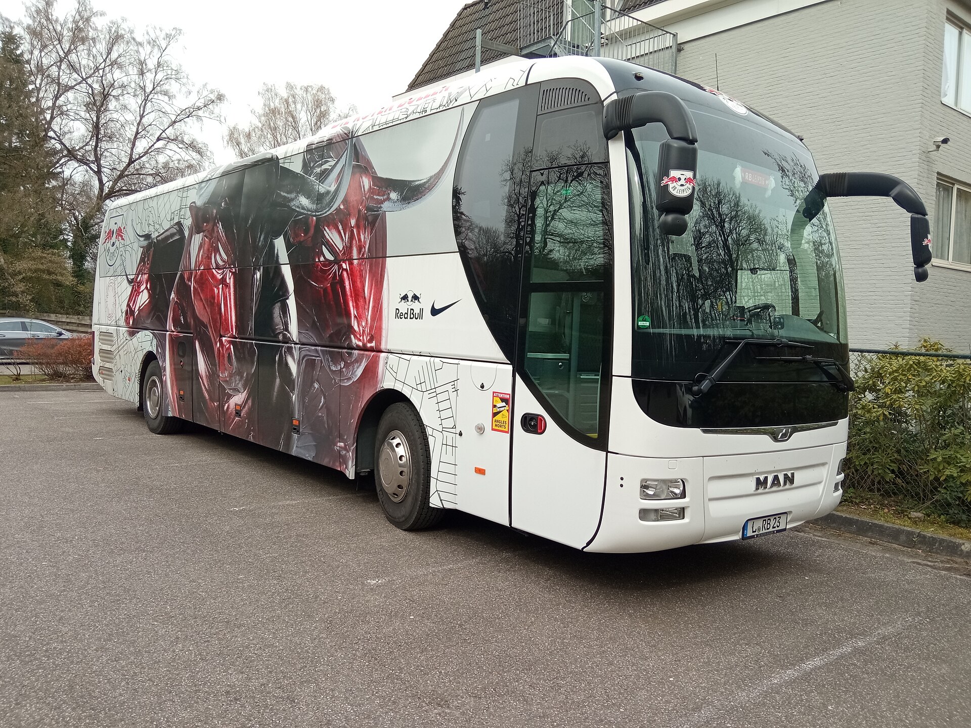 RB Leipzig bus, 2023, at the Fletcher Hotel in Doorwerth