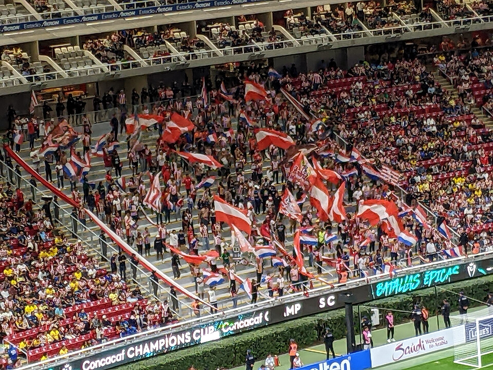 Stand tribune of Chivas fans in Estadio Akron during a Súper Clásico against Club América