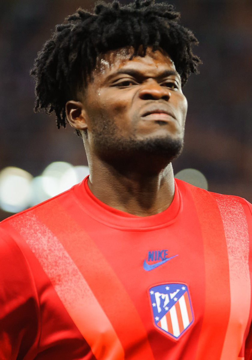 Ghanaian footballer Thomas Partey on 1 October 2019, before the UEFA Champions League match between Atlético Madrid and Lokomotiv in Moscow.