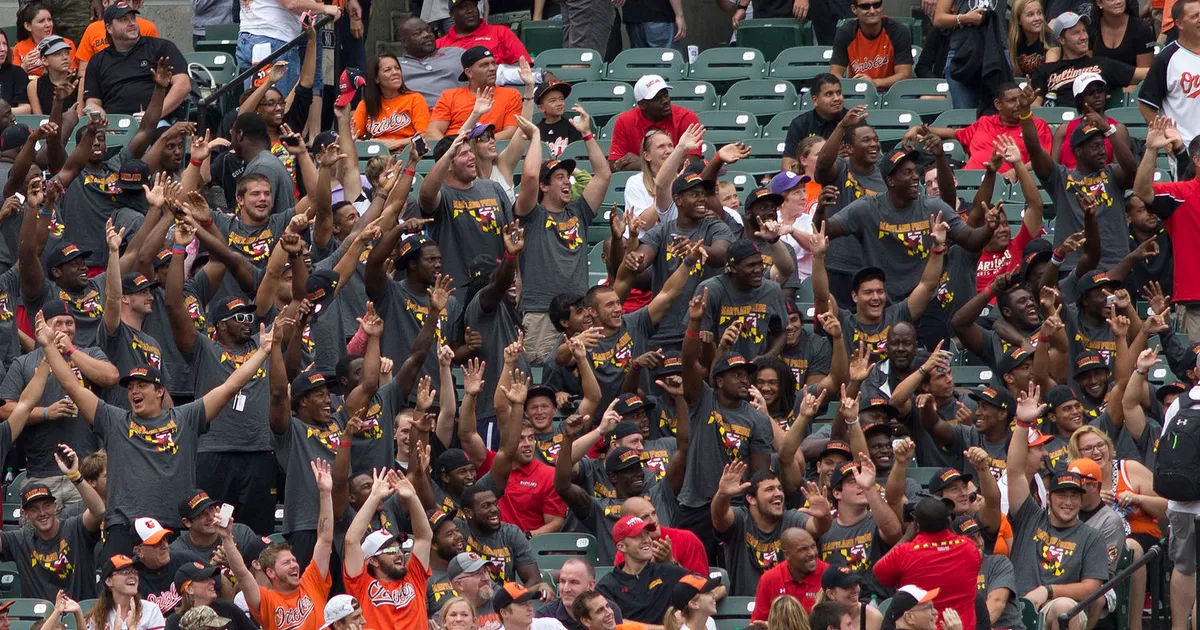 Colorado Rockies at Baltimore Orioles August 18, 2013 - University of Maryland football players and coaches attend the game at Oriole Park in Camden Yards, Baltimore, Md.