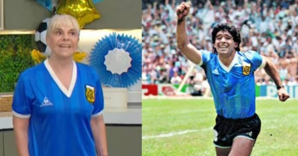 Claudia Villafañe mostró la camiseta original que usó Maradona contra Inglaterra y…