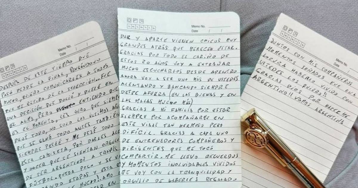 La carta completa con la que Lionel Messi anunció su retiro de la Selección