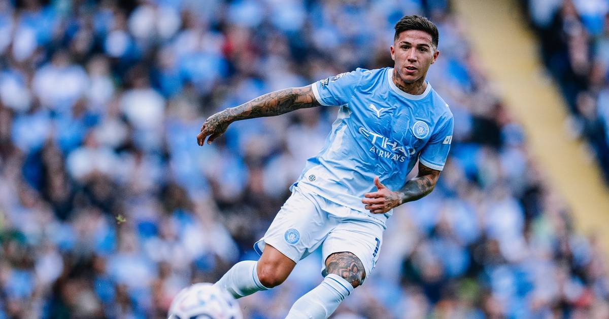 Enzo Fernández debutó en la victoria del City, por la Premier League