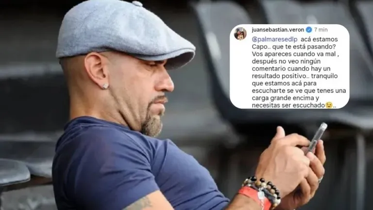 Verón cruzó a un hincha en Instagram tras la derrota de Estudiantes: "Presentate…